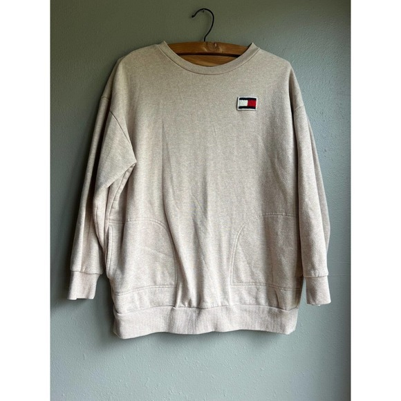 Tommy‎ Hilfiger Big Logo Sweater with Pockets Mens Small - Picture 1 of 3